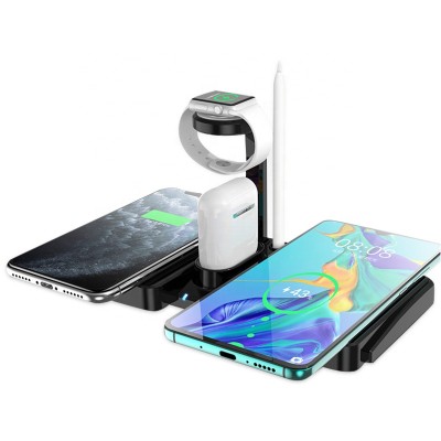 New products 2020 multi Qi 4 in 1 wireless chargers mobile phone wireless charging station wireless charger For iphone charger