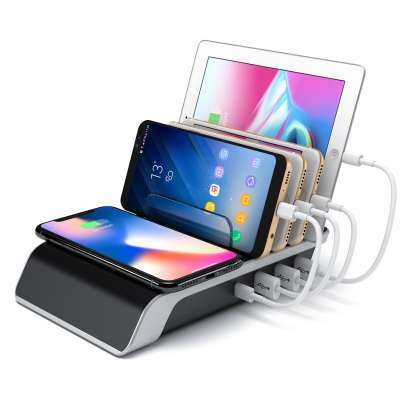 LAIMODA Explosive 3C4 port USB mobile phone charging head QI fast wireless charging mobile phone charging stand